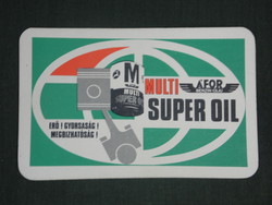 Kártyanaptár, ÁFOR benzinkút,Multi M olaj, 1972 ,  (1)