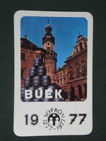 Kártyanaptár, Sopron sörgyár, tűztorony részlet,1977 ,  (1)