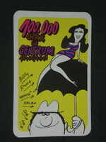 Kártyanaptár, Centrum áruház, grafikai rajzos,humoros,erotikus női modell,1975 ,  (1)