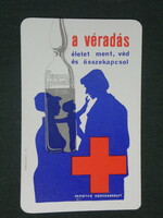 Card calendar, Hungarian Red Cross, blood donation, graphic artist, 1976, (1)