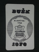Kártyanaptár, Pécs bőrgyár,1976 ,  (1)