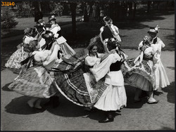 Larger size, photo art work by István Szendrő. Folk dance, in Nagybaracska folk costume.