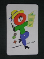 Kártyanaptár, OTP takarékpénztár, grafikai rajzos,humoros, 1978 ,  (1)