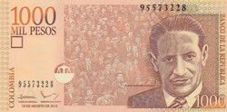 Colombia 1000 pesos, 2015, unc banknote