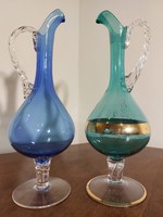 2 carafes/jugs with split bottoms made in the Salgótarján bay glass factory (14)