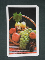 Card calendar, rare pvc foiled, savings association, fruit basket, 1978, (1)