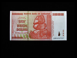 UNC - 50 000 000 000 DOLLARS - ZIMBABWE 2008 (FIFTY Billion Dollars) Ritka szép!