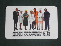 Card calendar, state insurance, tséb accident insurance, worker's clothing model, 1978, (1)