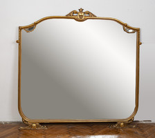 Large console mirror with gilded frame