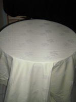 Beautiful vintage rosy yellow damask tablecloth