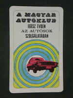 Kártyanaptár, Magyar autóklub,1972 ,  (1)