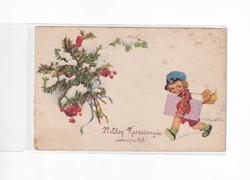 K:091 Christmas antique postcard (spotted)