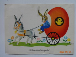 Régi grafikus húsvéti üdvözlő képeslap - Boór Verar rajz
