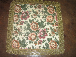 Charming vintage floral machine tapestry woven tablecloth