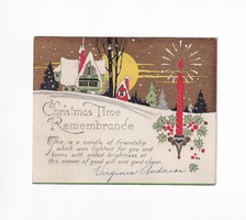 K:071 Karácsonyi régi üdv.kártya- képeslap Angol