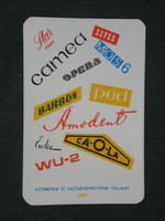 Kártyanaptár, KHV kozmetikai vállalat, Amodent,Barbon,Caola,Camea,1972 ,  (1)