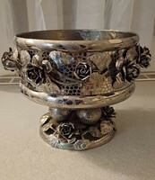 Rarely unique hand-hammered five piece masterpiece retro design table centerpiece made from offering factory marked
