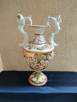 Capodimonte nagyméretű porcelán serleg váza