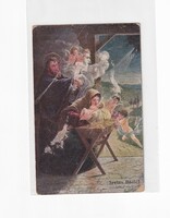 K:084 antique Christmas postcard religious (damaged page at the beginning)