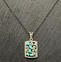 Beautiful silver pendant with turquoise stone, 925 sterling silver, new
