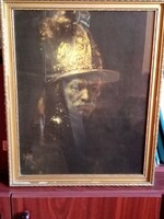 Museum copy - Rembrandt: Man with a Golden Helmet -- Dutch Golden Age