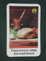 Card calendar, Hungavis poultry processing company in Budafoki, 1972, (1)