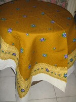 Beautiful golden gold vintage rosy woven damask elegant tablecloth
