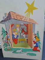 K:069 Karácsonyi képeslap / Térbeli kinyitható lap - Lengyel