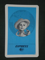 Card calendar, express travel agency, sailing ship, female model, 1972, (1)