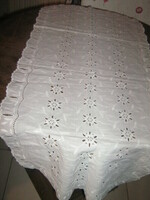 Beautiful filigree madeira tablecloth running