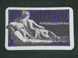 Kártyanaptár, AMO pipereszappan, nővényolaj mosószergyártó vállalat,erotikus női modell,,1972 ,  (1)