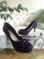 M&s 40.5. Dark purple casual shoes 8 cm heel, artificial leather upper material, eco, vegan, 26.5 Cm bth