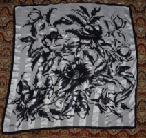Black and white floral scarf