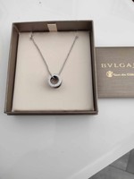 BVLGARI (Bulgari)B-Zero1Save the Children nyaklánc ezüst és fekete kerámia medállal és ezüst lánccal