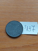Belgium belgie - belgique 1 franc 1943 ww ii, zinc, iii. King Leopold s197