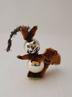 Zsenília figura, karácsonyfa dísz, mókus, 8,5 cm