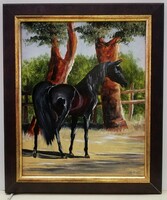 Cinnabar - noble bloodline (24 x 30, oil, in new frame)