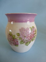 Antique lilac cream mug with pink rim
