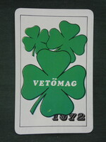 Card calendar, seed company, graphic design, four-leaf clover, 1972, (1)