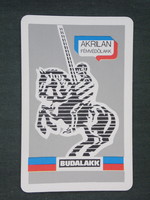 Kártyanaptár, Budalakk festékgyár,Akrilan lakk,grafikai rajzos, páncélos lovag, katona, 1972 ,  (1)