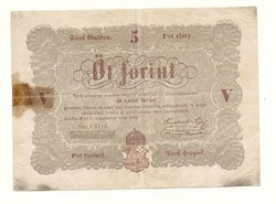 1848 As 5 forint kossuth banknote paper money banknote 48 49 war of independence money line cd