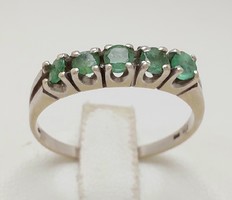 369T. From HUF 1 Hungarian 14k white gold 2.24G natural emerald 0.25Ct ring size 60