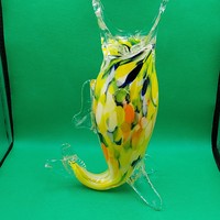 Glass fish-shaped vase