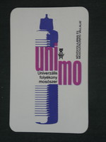 Kártyanaptár, Unimo,nővényolaj mosószergyártó vállalat,grafikai rajzos,,1972 ,  (1)