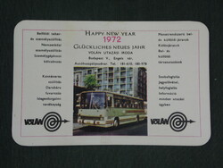 Card calendar, Volan company, Budapest, Ikarus Steyr 659 bus, 1972, (1)