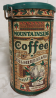 Vintage csatos nagy fém kávés konzervdoboz- amerikai Keller-Charles of Philadelphia ( Made in China)