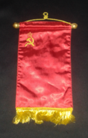 Old Soviet silk hand-stitched table flag