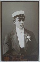 Svéd vizitkártya, J.Hagnell királyi udvari fotós műterméből, fiatal férfi fotó, 1911.