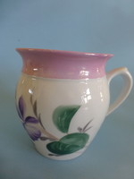 Antique lily cream mug with pink border