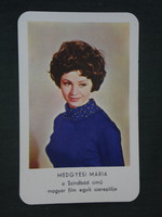 Card calendar, movie theater, actress Mária Medgyesi, 1972, (1)